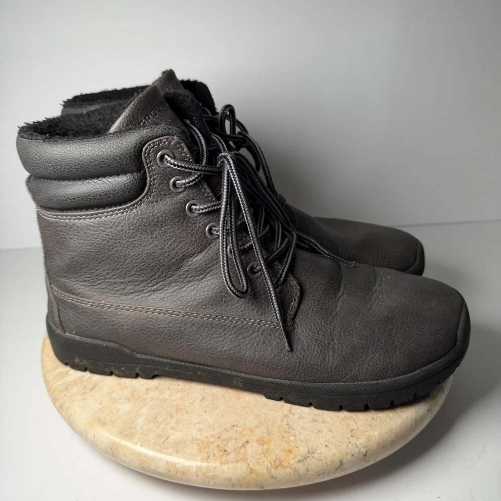 Feelgrounds Patrol Winter Boots EU 41 Dark Grey Vegan Leather Barefoot Zero Drop